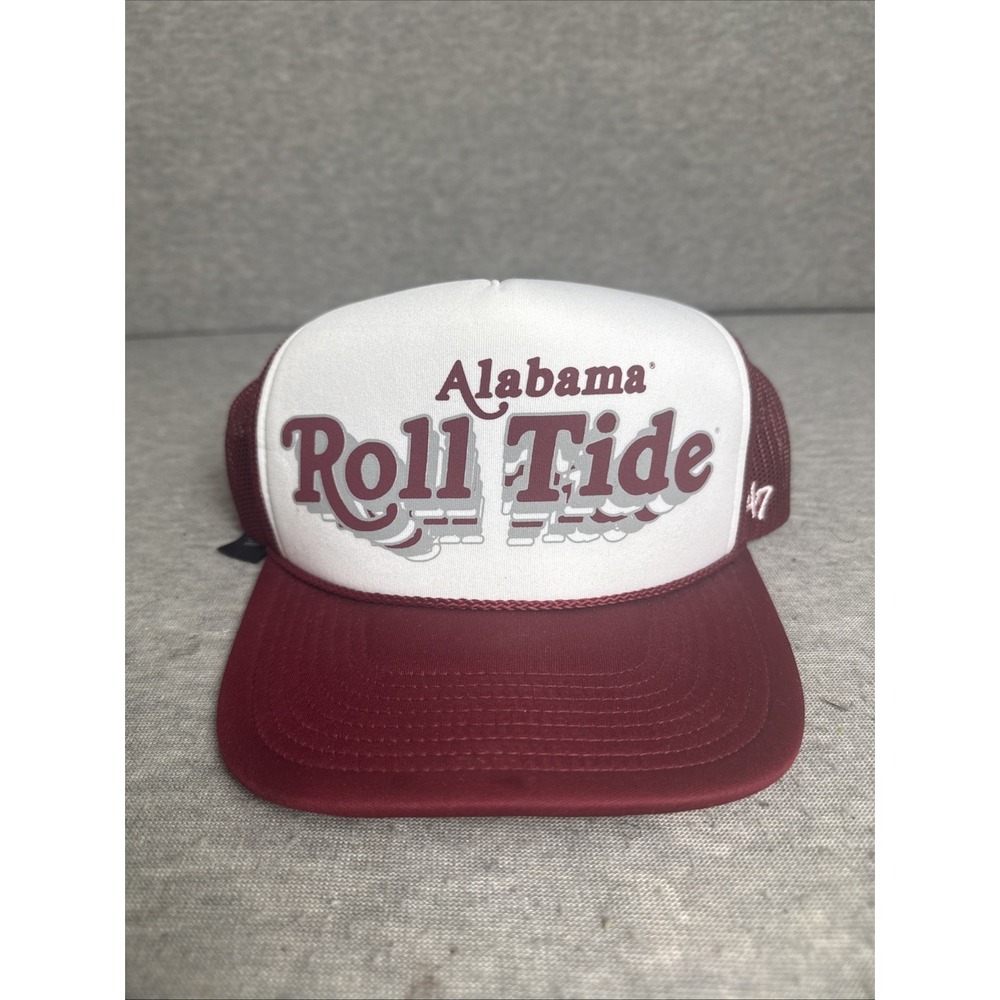 Alabama Crimson Roll Tide 47 Brand Trucker Mesh Cap Hat Snap Back